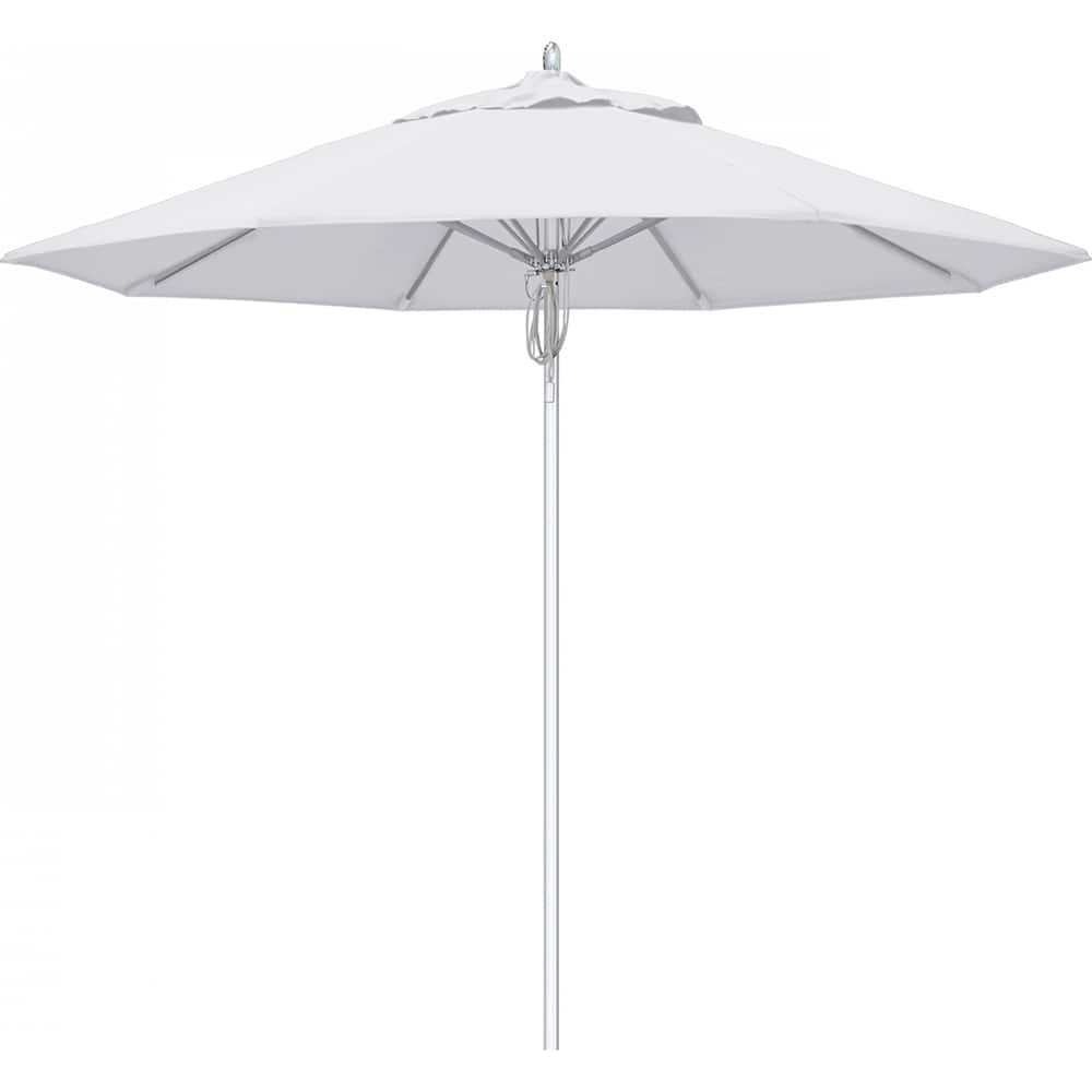 California Umbrella - Patio Umbrellas; Umbrella Diameter (Inch): 108 ; Height (Feet): 8.666 ; Fabric Color: Natural ; Base Included: No ; Frame Material: Aluminum ; Frame Color: Silver - Exact Tooling