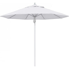 California Umbrella - Patio Umbrellas; Umbrella Diameter (Inch): 108 ; Height (Feet): 8.666 ; Fabric Color: Natural ; Base Included: No ; Frame Material: Aluminum ; Frame Color: Silver - Exact Tooling