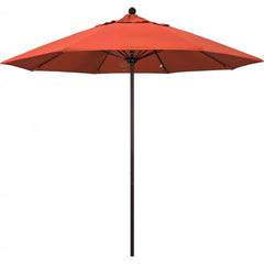 California Umbrella - Patio Umbrellas; Umbrella Diameter (Inch): 108 ; Height (Feet): 8.583 ; Fabric Color: Sunset ; Base Included: No ; Frame Material: Aluminum ; Frame Color: Bronze - Exact Tooling