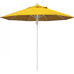 California Umbrella - Patio Umbrellas; Umbrella Diameter (Inch): 90 ; Height (Feet): 9.000 ; Fabric Color: Sunflower Yellow ; Base Included: No ; Frame Material: Aluminum ; Frame Color: Silver - Exact Tooling