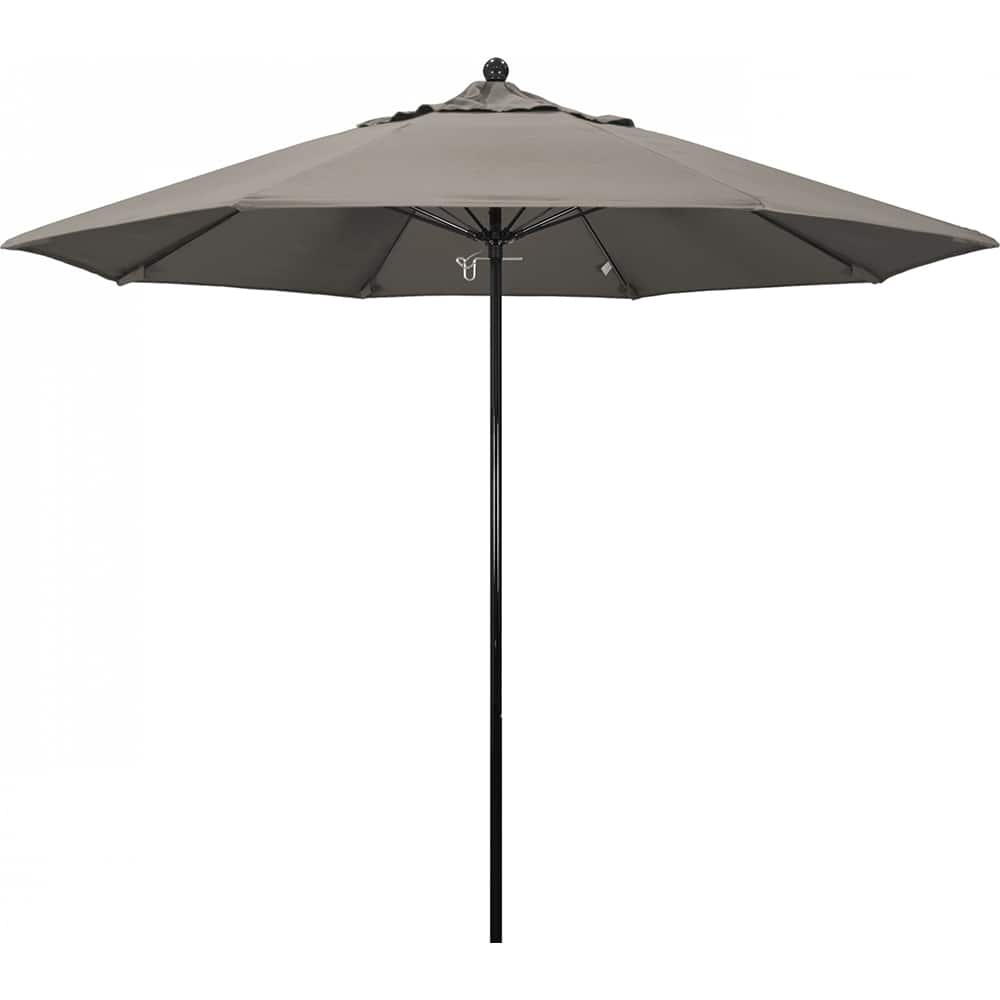 California Umbrella - Patio Umbrellas; Umbrella Diameter (Inch): 108 ; Height (Feet): 8.750 ; Fabric Color: Pacifica Taupe ; Base Included: No ; Frame Material: Fiberglass-reinforced Nylon ; Frame Color: Black - Exact Tooling