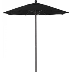 California Umbrella - Patio Umbrellas; Umbrella Diameter (Inch): 90 ; Height (Feet): 8.000 ; Fabric Color: Black ; Base Included: No ; Frame Material: Aluminum ; Frame Color: Bronze - Exact Tooling
