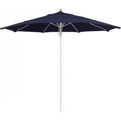 California Umbrella - Patio Umbrellas; Umbrella Diameter (Inch): 132 ; Height (Feet): 8.666 ; Fabric Color: Navy Blue ; Base Included: No ; Frame Material: Aluminum ; Frame Color: Silver - Exact Tooling