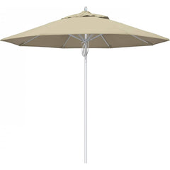 California Umbrella - Patio Umbrellas; Umbrella Diameter (Inch): 108 ; Height (Feet): 8.666 ; Fabric Color: Antique Beige ; Base Included: No ; Frame Material: Aluminum ; Frame Color: Silver - Exact Tooling