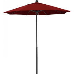 California Umbrella - Patio Umbrellas; Umbrella Diameter (Inch): 90 ; Height (Feet): 7.750 ; Fabric Color: Pacifica Red ; Base Included: No ; Frame Material: Fiberglass-reinforced Nylon ; Frame Color: Black - Exact Tooling