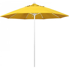 California Umbrella - Patio Umbrellas; Umbrella Diameter (Inch): 108 ; Height (Feet): 8.583 ; Fabric Color: Lemon ; Base Included: No ; Frame Material: Aluminum ; Frame Color: White - Exact Tooling