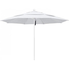 California Umbrella - Patio Umbrellas; Umbrella Diameter (Inch): 132 ; Height (Feet): 8.916 ; Fabric Color: White ; Base Included: No ; Frame Material: Aluminum ; Frame Color: White - Exact Tooling