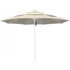 California Umbrella - Patio Umbrellas; Umbrella Diameter (Inch): 132 ; Height (Feet): 8.916 ; Fabric Color: Beige ; Base Included: No ; Frame Material: Aluminum ; Frame Color: White - Exact Tooling