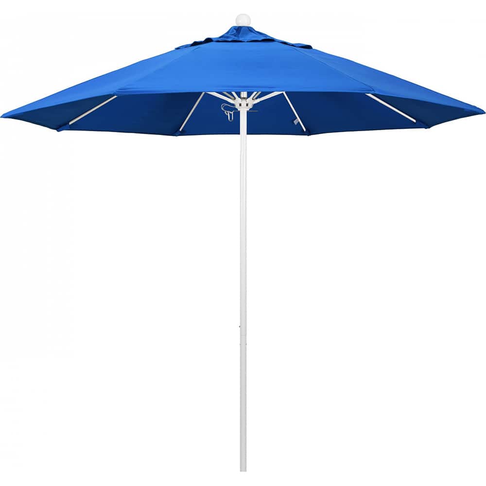 California Umbrella - Patio Umbrellas; Umbrella Diameter (Inch): 108 ; Height (Feet): 8.583 ; Fabric Color: Royal Blue ; Base Included: No ; Frame Material: Aluminum ; Frame Color: White - Exact Tooling