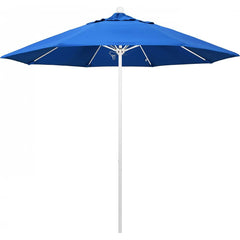 California Umbrella - Patio Umbrellas; Umbrella Diameter (Inch): 108 ; Height (Feet): 8.583 ; Fabric Color: Royal Blue ; Base Included: No ; Frame Material: Aluminum ; Frame Color: White - Exact Tooling