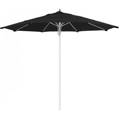 California Umbrella - Patio Umbrellas; Umbrella Diameter (Inch): 132 ; Height (Feet): 8.666 ; Fabric Color: Black ; Base Included: No ; Frame Material: Aluminum ; Frame Color: Silver - Exact Tooling