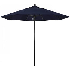 California Umbrella - Patio Umbrellas; Umbrella Diameter (Inch): 108 ; Height (Feet): 8.750 ; Fabric Color: Pacifica Navy ; Base Included: No ; Frame Material: Fiberglass-reinforced Nylon ; Frame Color: Black - Exact Tooling