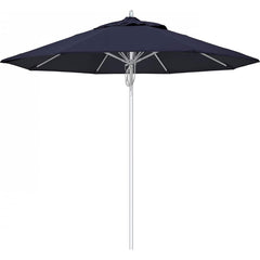 California Umbrella - Patio Umbrellas; Umbrella Diameter (Inch): 108 ; Height (Feet): 8.583 ; Fabric Color: Navy Blue ; Base Included: No ; Frame Material: Aluminum ; Frame Color: Silver - Exact Tooling
