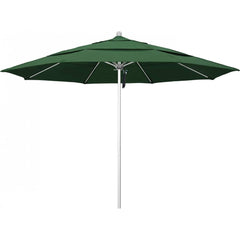 California Umbrella - Patio Umbrellas; Umbrella Diameter (Inch): 132 ; Height (Feet): 8.916 ; Fabric Color: Hunter Green ; Base Included: No ; Frame Material: Aluminum ; Frame Color: Silver - Exact Tooling