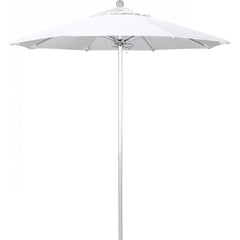 California Umbrella - Patio Umbrellas; Umbrella Diameter (Inch): 90 ; Height (Feet): 8.000 ; Fabric Color: White ; Base Included: No ; Frame Material: Aluminum ; Frame Color: Silver - Exact Tooling