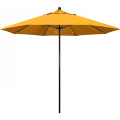 California Umbrella - Patio Umbrellas; Umbrella Diameter (Inch): 108 ; Height (Feet): 8.750 ; Fabric Color: Pacifica Yellow ; Base Included: No ; Frame Material: Aluminum ; Frame Color: Black - Exact Tooling