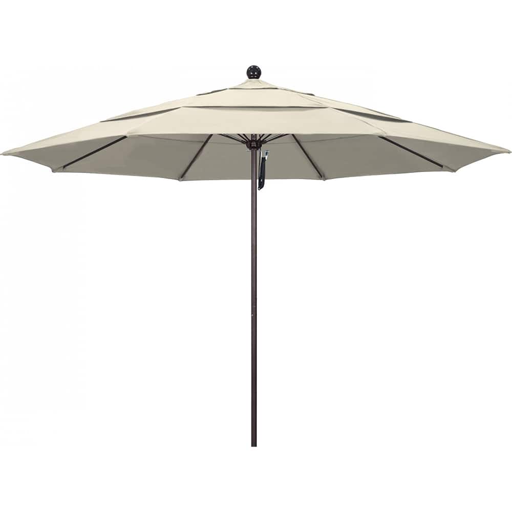 California Umbrella - Patio Umbrellas; Umbrella Diameter (Inch): 132 ; Height (Feet): 8.916 ; Fabric Color: Beige ; Base Included: No ; Frame Material: Aluminum ; Frame Color: Bronze - Exact Tooling