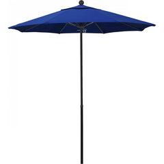 California Umbrella - Patio Umbrellas; Umbrella Diameter (Inch): 90 ; Height (Feet): 7.750 ; Fabric Color: Pacific Blue ; Base Included: No ; Frame Material: Aluminum ; Frame Color: Black - Exact Tooling