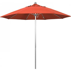 California Umbrella - Patio Umbrellas; Umbrella Diameter (Inch): 108 ; Height (Feet): 8.583 ; Fabric Color: Sunset ; Base Included: No ; Frame Material: Aluminum ; Frame Color: Silver - Exact Tooling