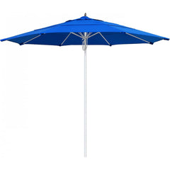 California Umbrella - Patio Umbrellas; Umbrella Diameter (Inch): 132 ; Height (Feet): 8.666 ; Fabric Color: Pacific Blue ; Base Included: No ; Frame Material: Aluminum ; Frame Color: Silver - Exact Tooling
