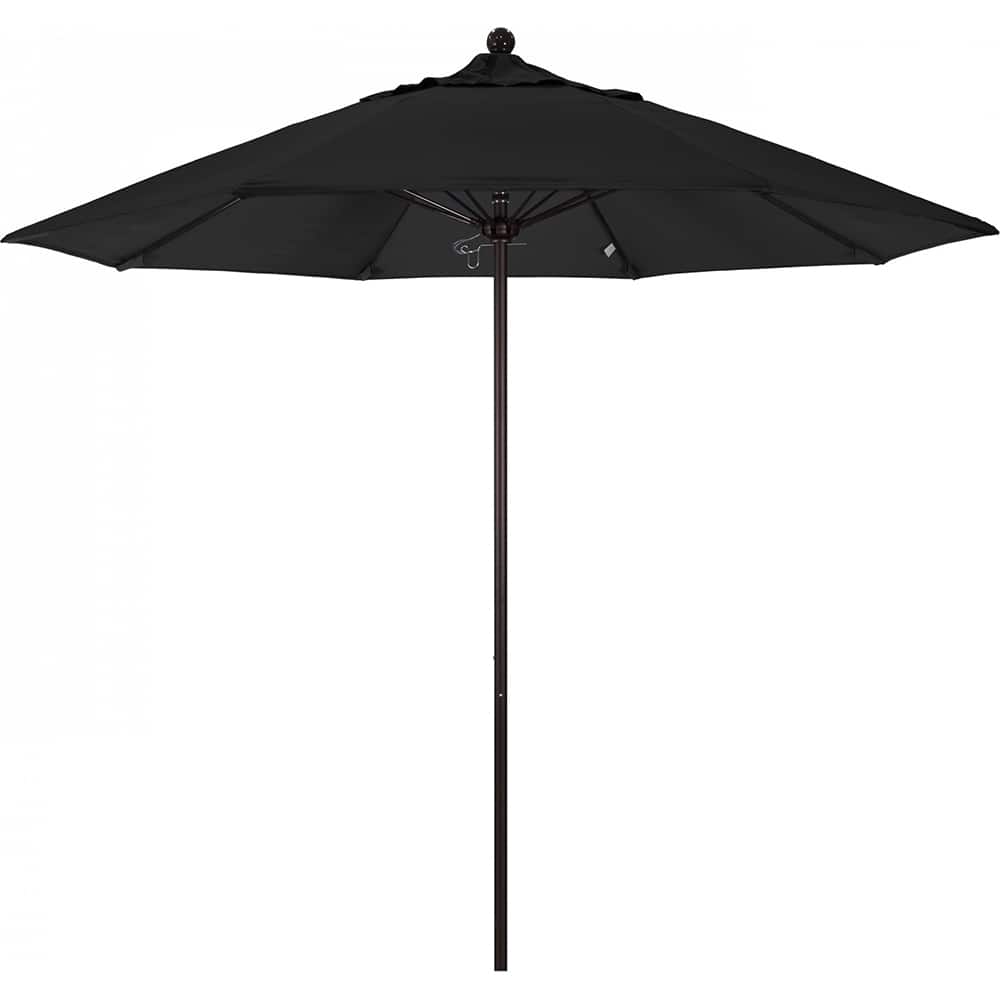 California Umbrella - Patio Umbrellas; Umbrella Diameter (Inch): 108 ; Height (Feet): 8.583 ; Fabric Color: Black ; Base Included: No ; Frame Material: Aluminum ; Frame Color: Bronze - Exact Tooling