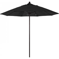 California Umbrella - Patio Umbrellas; Umbrella Diameter (Inch): 108 ; Height (Feet): 8.583 ; Fabric Color: Black ; Base Included: No ; Frame Material: Aluminum ; Frame Color: Bronze - Exact Tooling
