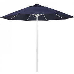 California Umbrella - Patio Umbrellas; Umbrella Diameter (Inch): 108 ; Height (Feet): 8.583 ; Fabric Color: Navy Blue ; Base Included: No ; Frame Material: Aluminum ; Frame Color: White - Exact Tooling