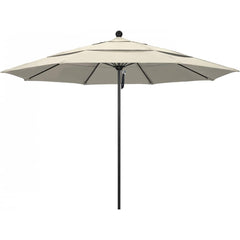 California Umbrella - Patio Umbrellas; Umbrella Diameter (Inch): 132 ; Height (Feet): 8.916 ; Fabric Color: Beige ; Base Included: No ; Frame Material: Aluminum ; Frame Color: Black - Exact Tooling
