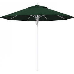 California Umbrella - Patio Umbrellas; Umbrella Diameter (Inch): 90 ; Height (Feet): 9.000 ; Fabric Color: Forest Green ; Base Included: No ; Frame Material: Aluminum ; Frame Color: Silver - Exact Tooling
