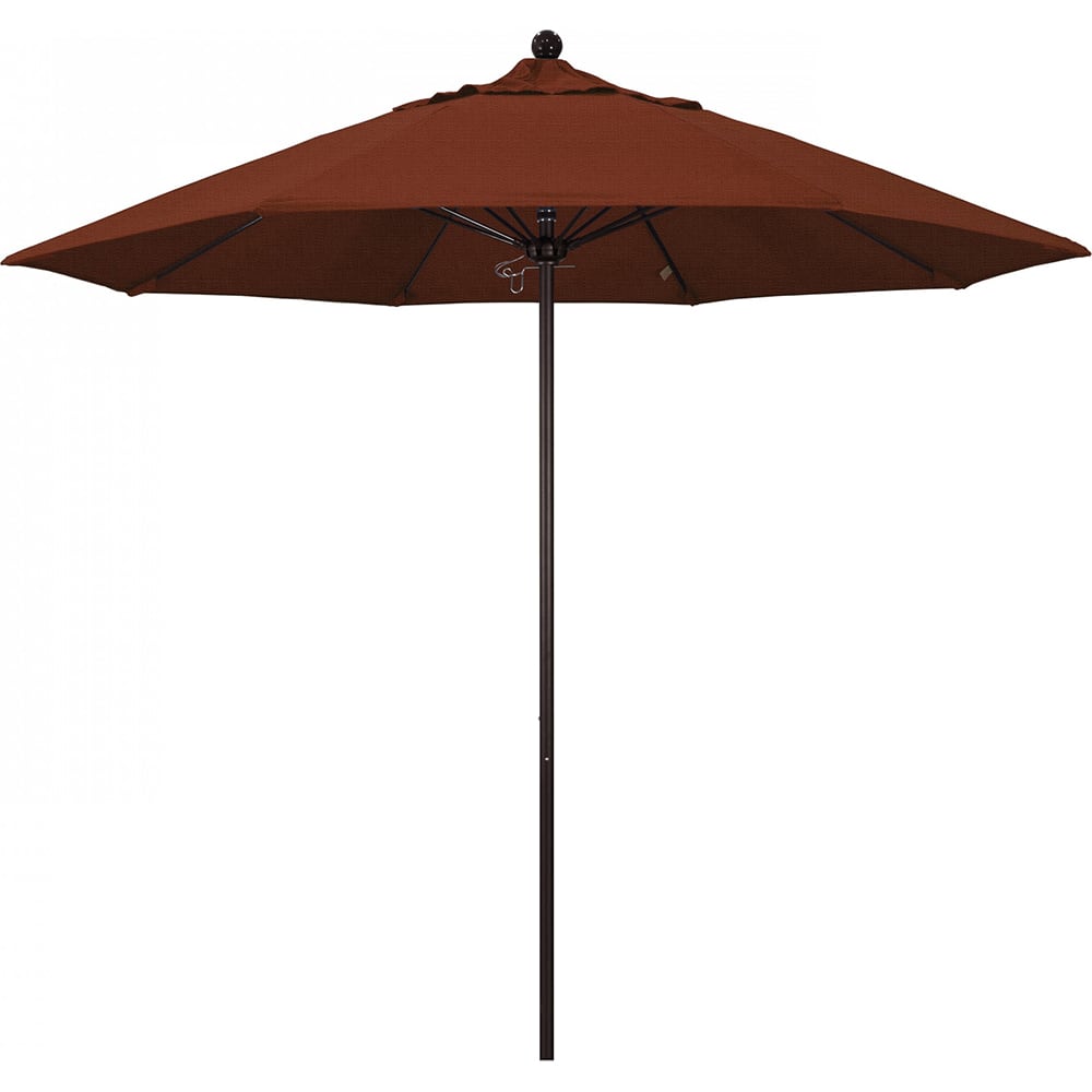 California Umbrella - Patio Umbrellas; Umbrella Diameter (Inch): 108 ; Height (Feet): 8.583 ; Fabric Color: Terracotta ; Base Included: No ; Frame Material: Aluminum ; Frame Color: Bronze - Exact Tooling