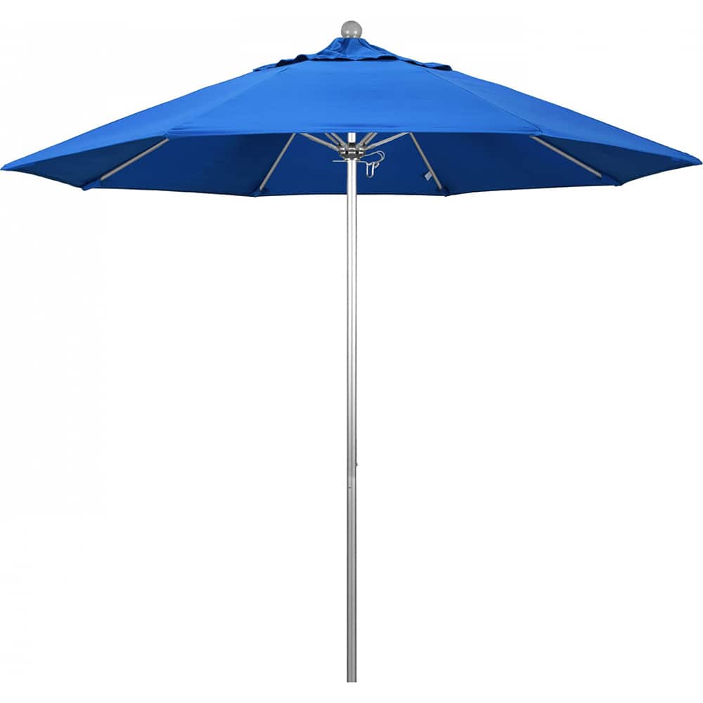 California Umbrella - Patio Umbrellas; Umbrella Diameter (Inch): 108 ; Height (Feet): 8.583 ; Fabric Color: Royal Blue ; Base Included: No ; Frame Material: Aluminum ; Frame Color: Silver - Exact Tooling