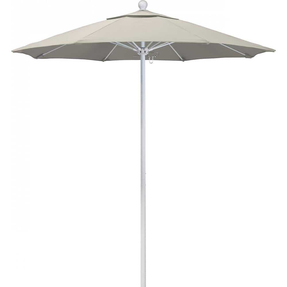 California Umbrella - Patio Umbrellas; Umbrella Diameter (Inch): 90 ; Height (Feet): 8.000 ; Fabric Color: Beige ; Base Included: No ; Frame Material: Aluminum ; Frame Color: White - Exact Tooling