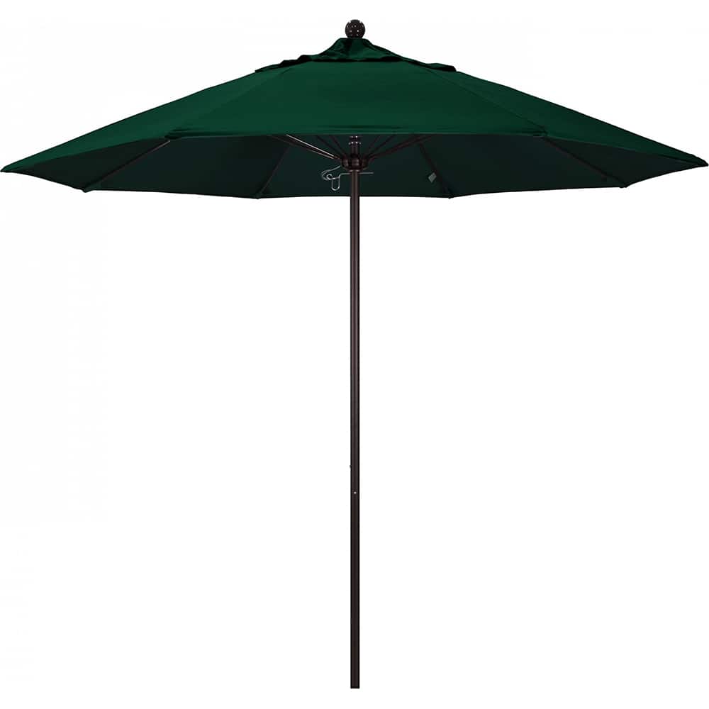 California Umbrella - Patio Umbrellas; Umbrella Diameter (Inch): 108 ; Height (Feet): 8.583 ; Fabric Color: Hunter Green ; Base Included: No ; Frame Material: Aluminum ; Frame Color: Bronze - Exact Tooling