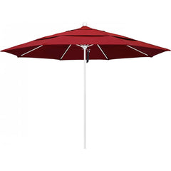 California Umbrella - Patio Umbrellas; Umbrella Diameter (Inch): 132 ; Height (Feet): 8.916 ; Fabric Color: Red ; Base Included: No ; Frame Material: Aluminum ; Frame Color: White - Exact Tooling
