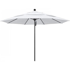 California Umbrella - Patio Umbrellas; Umbrella Diameter (Inch): 132 ; Height (Feet): 8.916 ; Fabric Color: White ; Base Included: No ; Frame Material: Aluminum ; Frame Color: Black - Exact Tooling