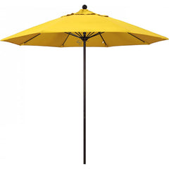 California Umbrella - Patio Umbrellas; Umbrella Diameter (Inch): 108 ; Height (Feet): 9.583 ; Fabric Color: Lemon ; Base Included: No ; Frame Material: Aluminum ; Frame Color: Bronze - Exact Tooling