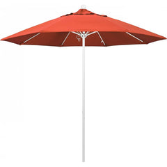 California Umbrella - Patio Umbrellas; Umbrella Diameter (Inch): 108 ; Height (Feet): 8.583 ; Fabric Color: Sunset ; Base Included: No ; Frame Material: Aluminum ; Frame Color: White - Exact Tooling