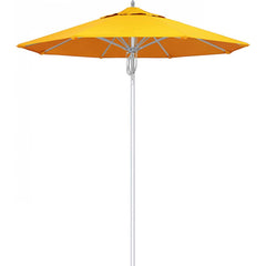 California Umbrella - Patio Umbrellas; Umbrella Diameter (Inch): 90 ; Height (Feet): 8.666 ; Fabric Color: Sunflower Yellow ; Base Included: No ; Frame Material: Aluminum ; Frame Color: Silver - Exact Tooling