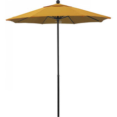 California Umbrella - Patio Umbrellas; Umbrella Diameter (Inch): 90 ; Height (Feet): 7.750 ; Fabric Color: Pacifica Yellow ; Base Included: No ; Frame Material: Fiberglass-reinforced Nylon ; Frame Color: Black - Exact Tooling