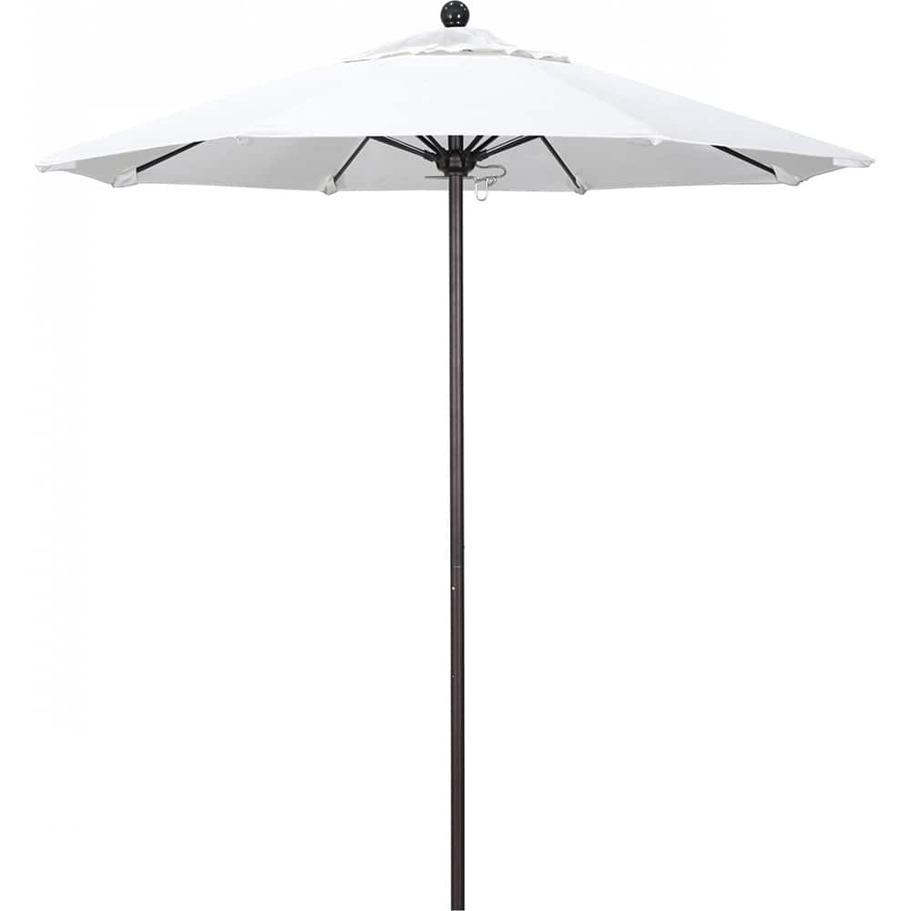 California Umbrella - Patio Umbrellas; Umbrella Diameter (Inch): 90 ; Height (Feet): 8.000 ; Fabric Color: White ; Base Included: No ; Frame Material: Aluminum ; Frame Color: Bronze - Exact Tooling
