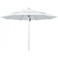 California Umbrella - Patio Umbrellas; Umbrella Diameter (Inch): 132 ; Height (Feet): 8.916 ; Fabric Color: White ; Base Included: No ; Frame Material: Aluminum ; Frame Color: Silver - Exact Tooling