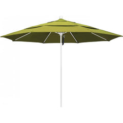 California Umbrella - Patio Umbrellas; Umbrella Diameter (Inch): 132 ; Height (Feet): 8.916 ; Fabric Color: Kiwi ; Base Included: No ; Frame Material: Aluminum ; Frame Color: White - Exact Tooling