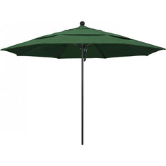 California Umbrella - Patio Umbrellas; Umbrella Diameter (Inch): 132 ; Height (Feet): 8.916 ; Fabric Color: Hunter Green ; Base Included: No ; Frame Material: Aluminum ; Frame Color: Black - Exact Tooling