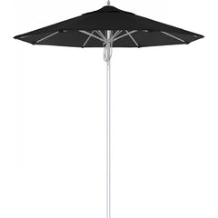 California Umbrella - Patio Umbrellas; Umbrella Diameter (Inch): 90 ; Height (Feet): 8.666 ; Fabric Color: Black ; Base Included: No ; Frame Material: Aluminum ; Frame Color: Silver - Exact Tooling