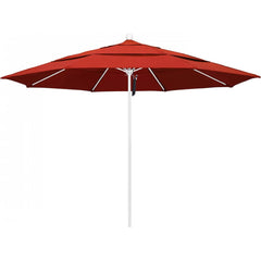 California Umbrella - Patio Umbrellas; Umbrella Diameter (Inch): 132 ; Height (Feet): 8.916 ; Fabric Color: Sunset ; Base Included: No ; Frame Material: Aluminum ; Frame Color: White - Exact Tooling