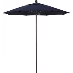 California Umbrella - Patio Umbrellas; Umbrella Diameter (Inch): 90 ; Height (Feet): 8.000 ; Fabric Color: Navy Blue ; Base Included: No ; Frame Material: Aluminum ; Frame Color: Bronze - Exact Tooling