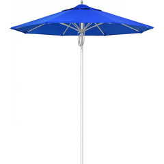 California Umbrella - Patio Umbrellas; Umbrella Diameter (Inch): 90 ; Height (Feet): 8.666 ; Fabric Color: Pacific Blue ; Base Included: No ; Frame Material: Aluminum ; Frame Color: Silver - Exact Tooling