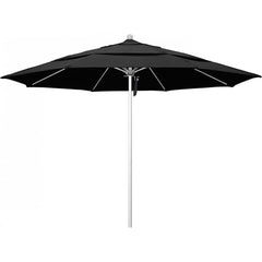 California Umbrella - Patio Umbrellas; Umbrella Diameter (Inch): 132 ; Height (Feet): 8.916 ; Fabric Color: Black ; Base Included: No ; Frame Material: Aluminum ; Frame Color: Silver - Exact Tooling