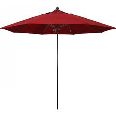 California Umbrella - Patio Umbrellas; Umbrella Diameter (Inch): 108 ; Height (Feet): 8.750 ; Fabric Color: Pacifica Red ; Base Included: No ; Frame Material: Fiberglass-reinforced Nylon ; Frame Color: Black - Exact Tooling