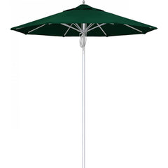California Umbrella - Patio Umbrellas; Umbrella Diameter (Inch): 90 ; Height (Feet): 8.666 ; Fabric Color: Forest Green ; Base Included: No ; Frame Material: Aluminum ; Frame Color: Silver - Exact Tooling